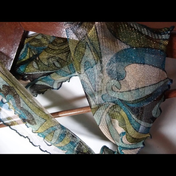 Vintage Authentic Retro 60's or 70's Stretchy Floral Hair or Neck Scarf - Picture 5 of 9